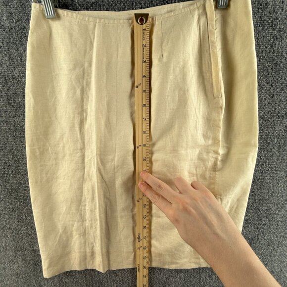 VTG KATHARINE HAMNETT London Ivory Skirt Italy Made Size 42 Cotton Woven Women - Picture 6 of 15